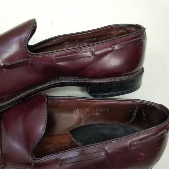 Allen Edmonds 10 GRAYSON Wing Tip Red Leather Tassel Dress Shoes Slip On Loafers - Picture 6 of 11